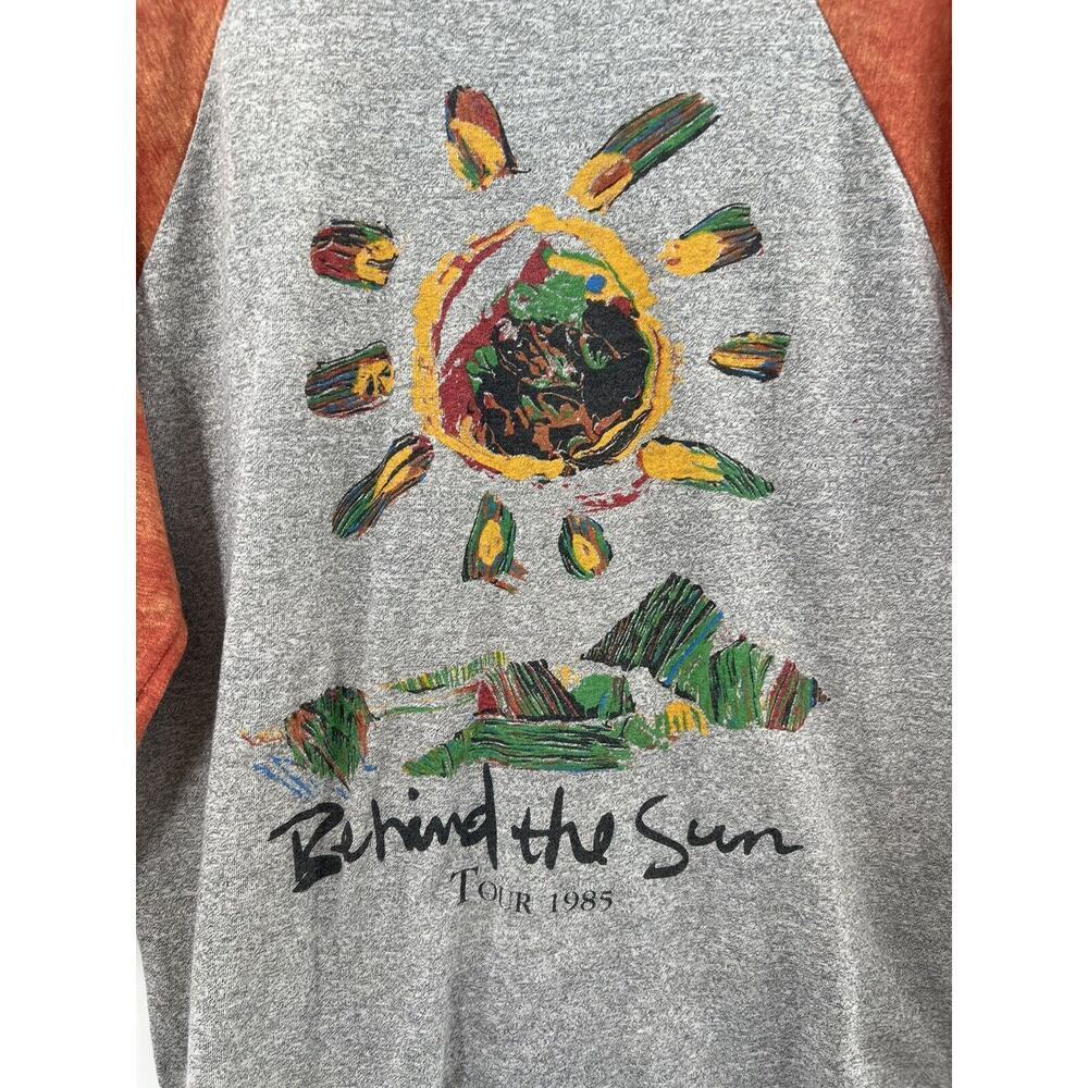 Eric Clapton Men’s “Behind The Sun Tour” Baseball Tee 1985 Vintage Medium - Picture 9 of 12